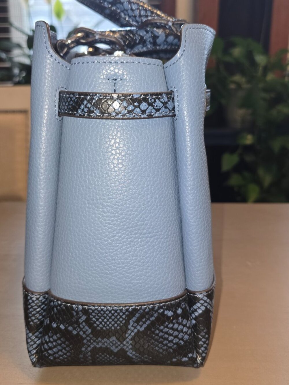 Michael Kors Reed Medium Satchel Crossbody Denim Blue Matching Billfold - NWT! - Picture 3 of 11